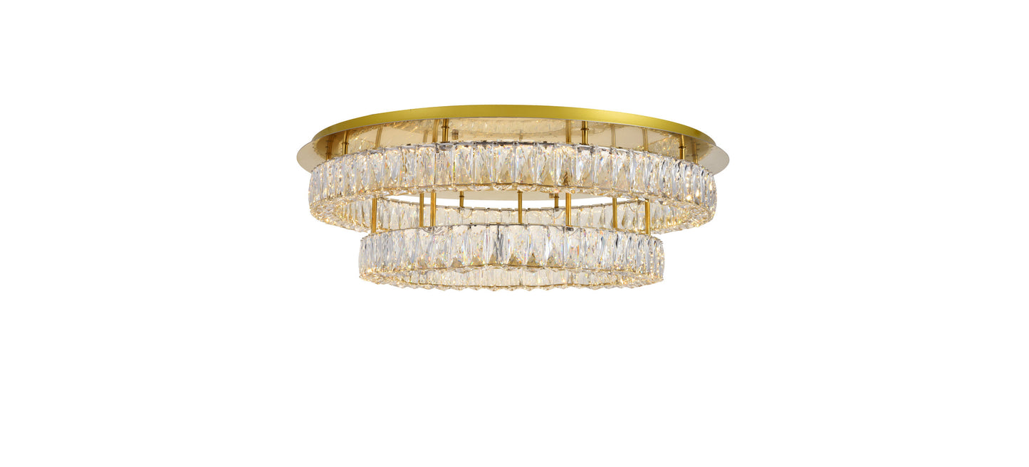 Elegant Lighting 3503F33L2G LED light Gold Flush Mount Clear Royal Cut CrystalBy Elegant Furniture & Lighting