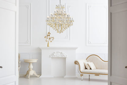 Elegant 2800G44C-GT/RC Maria Theresa 37-Light Chrome Chandelier Golden TeakBy Elegant Furniture & Lighting