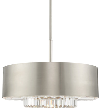 Livex Lighting 40020 Madison 6 Light 24"W Crystal Drum Chandelier - BrushedBy Livex Lighting Inc.