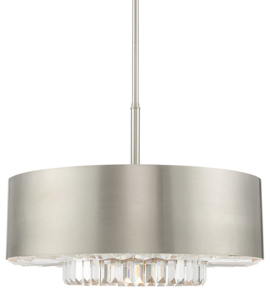 Livex Lighting 40020 Madison 6 Light 24"W Crystal Drum Chandelier - BrushedBy Livex Lighting Inc.