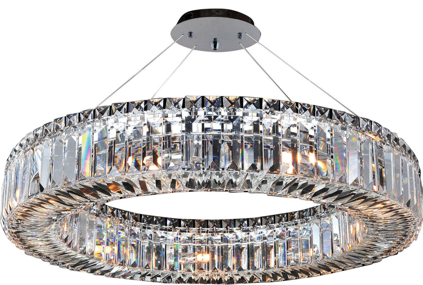 Rondelle Pendant, Chrome, 60"By KALCO LIGHTING