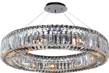 Rondelle Pendant, Chrome, 60"By KALCO LIGHTING