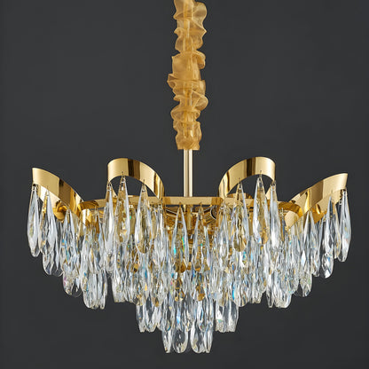 Albisola Superiore | Aristocratic Gold Crystal Ceiling Chandelier, 15 Lights - Dia31.5" / Dia80cmBy Miron Demid LLC