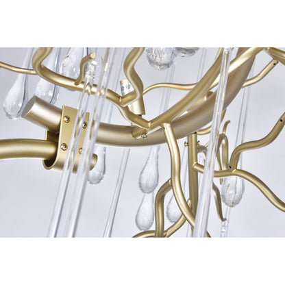 Anita 12 Light Chandelier With Gold Leaf FinishBy CWI Lighting