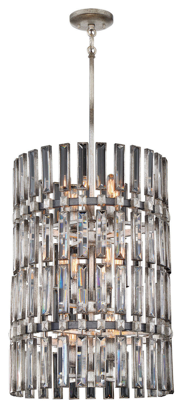 Metropolitan N7711 Belle Aurore 12 Light 17"W Crystal Drum - Shadow Silver LeafBy Minka Aire
