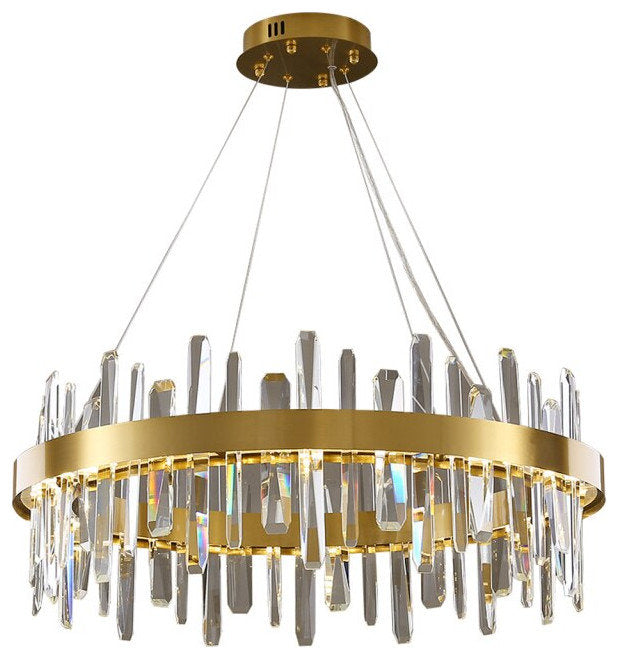 Jodoigne | Round Gold Crystal Chandelier for Dining Room, Dia39"By Miron Demid LLC