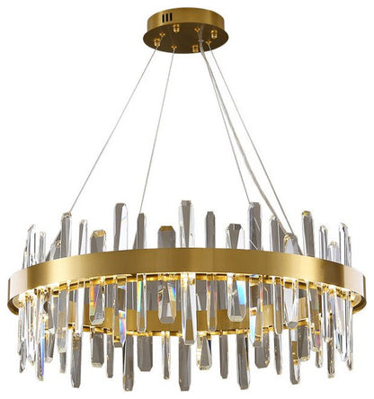 Jodoigne | Round Gold Crystal Chandelier for Dining Room, Dia39"By Miron Demid LLC
