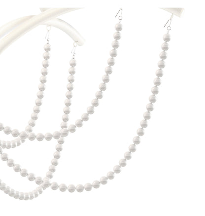 Priscilla 23.5x23.5" 6 Light Chandelier, Black Matte, In White PearlBy Schonbek