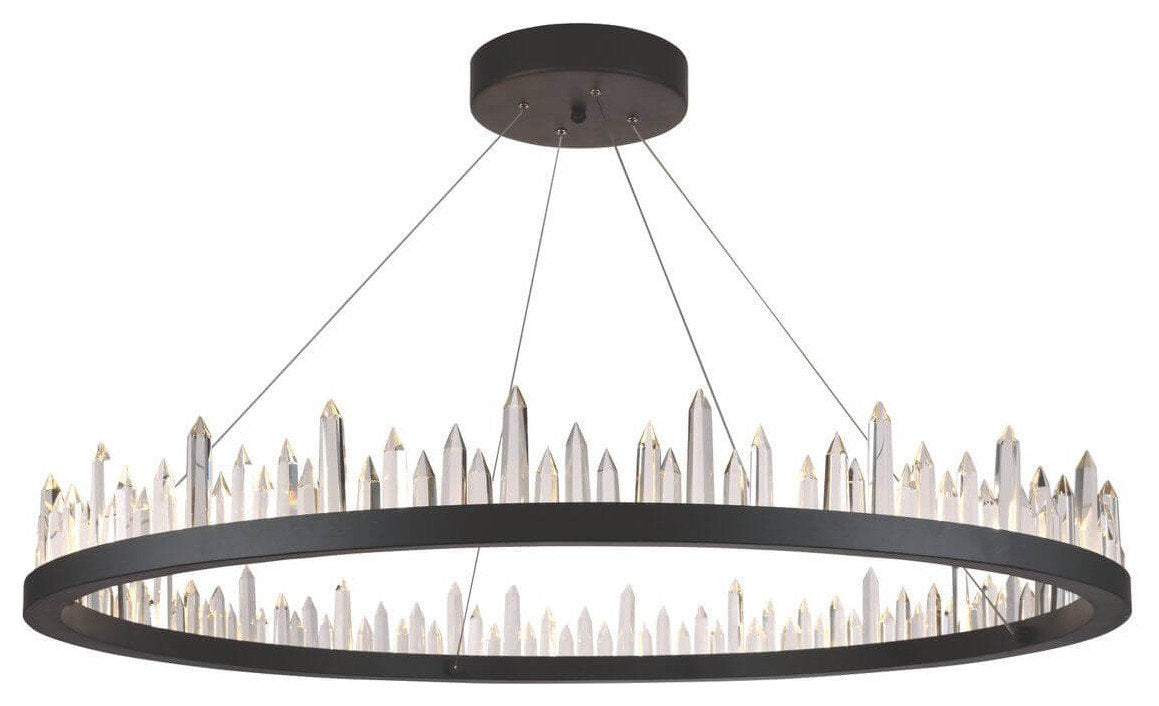 Malta 56 Light 42" LED Crystal Chandelier, Satin Dark GrayBy Elegant Furniture & Lighting