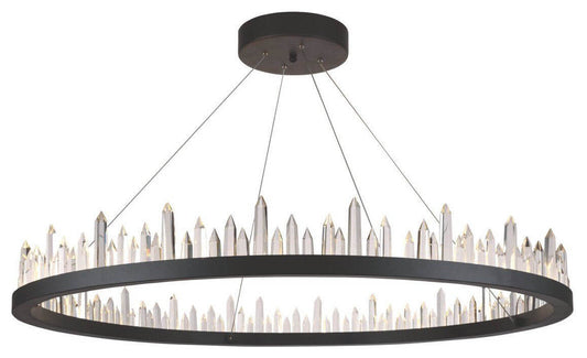 Malta 56 Light 42" LED Crystal Chandelier, Satin Dark GrayBy Elegant Furniture & Lighting