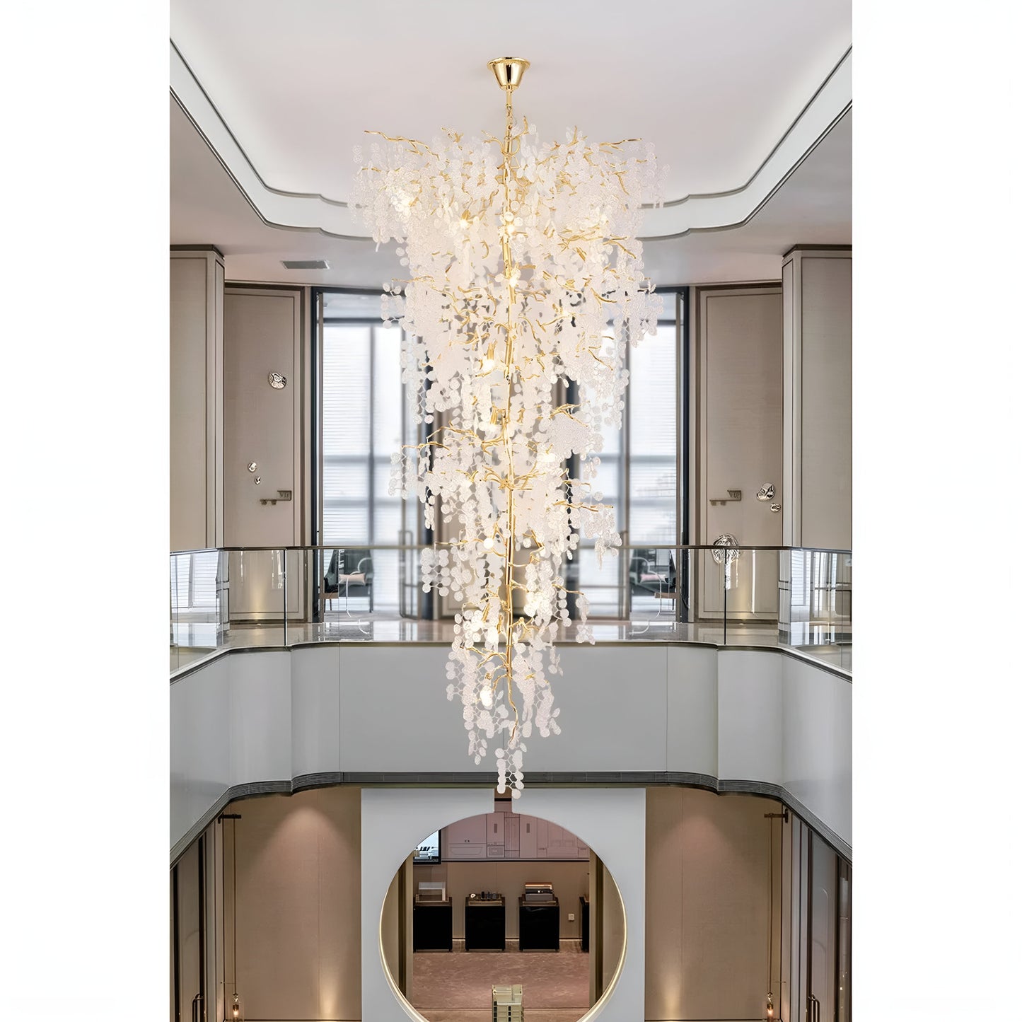 Aidone | Large Luxury Crystal Chandelier For Staircase, Dia31.5xh55.1"By Miron Demid LLC