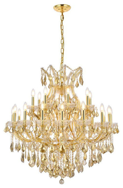 Elegant Lighting 2800D36-GT/RC Maria Theresa 24 Light 36"W - Golden TeakBy Elegant Furniture & Lighting