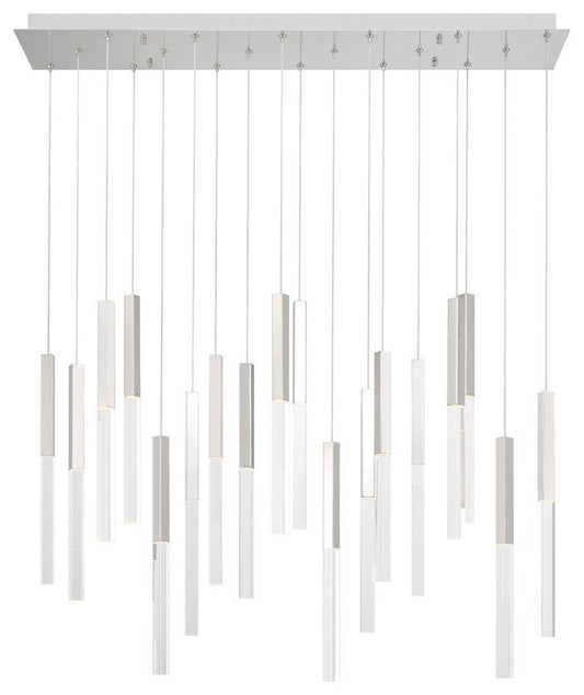 Eurofase Benicio 18 Light Chandelier, Nickel/Clear/Rectangle - 46771-032By Eurofase Lighting