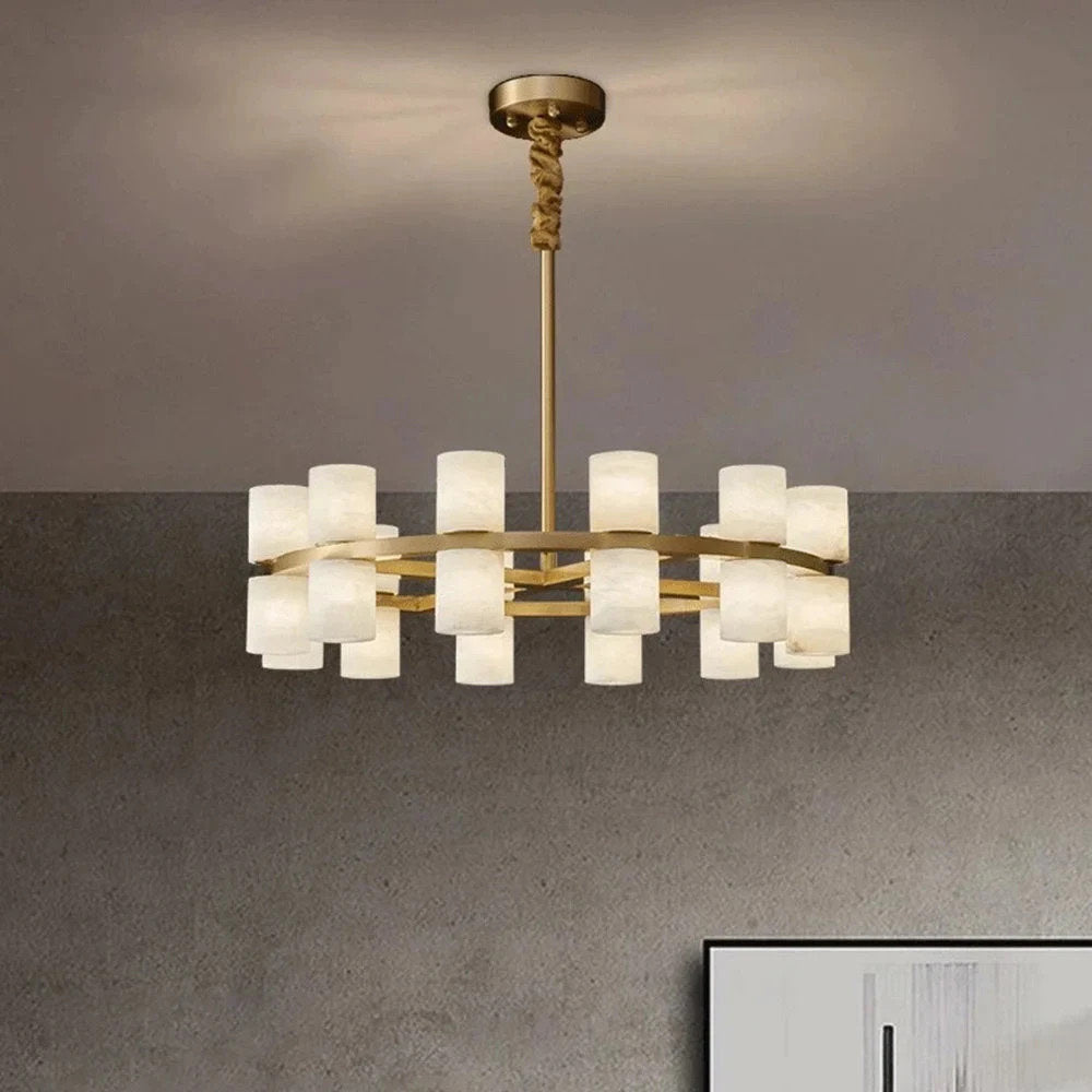 32-Light Marble & Copper ChandelierBy MORSALE