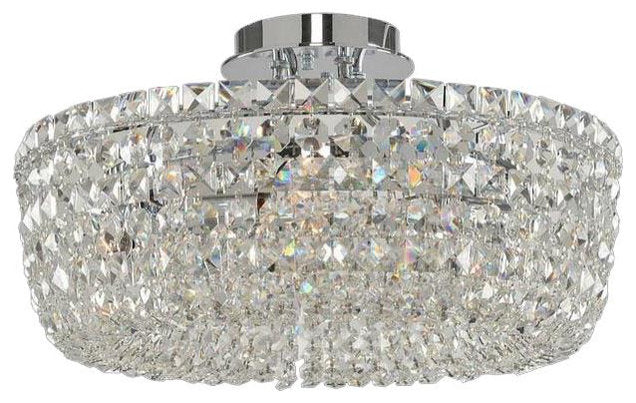Modern Chrome Crystal Flush Mount FixtureBy KALCO LIGHTING
