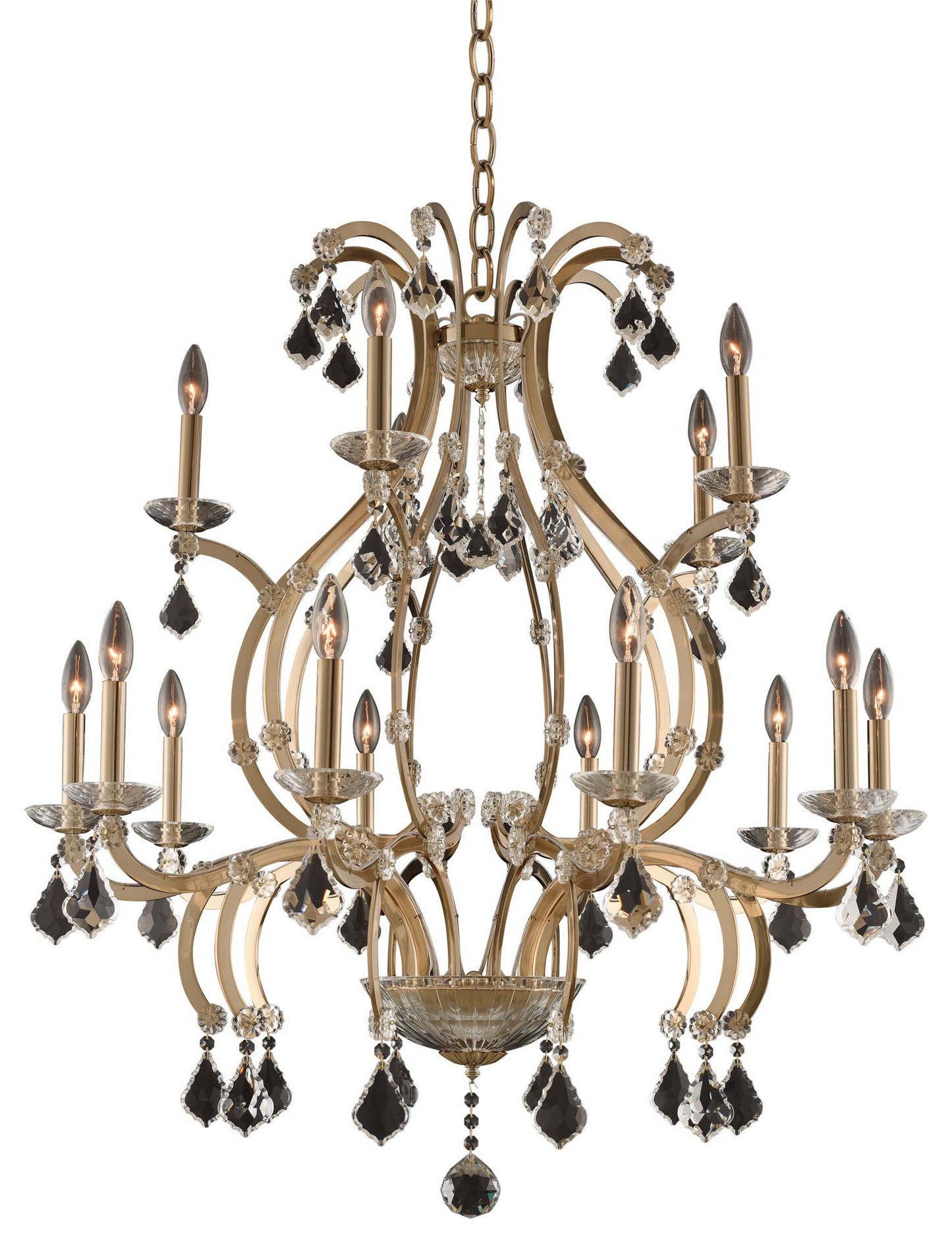 Duchess 35x39" 15-Light Transitional Chandelier by AllegriBy Allegri Crystal by Kalco Lighting