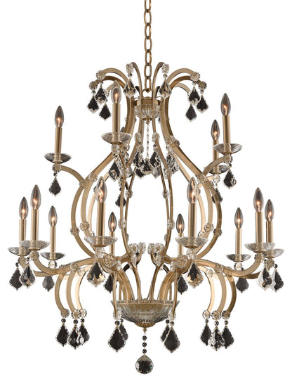Duchess 35x39" 15-Light Transitional Chandelier by AllegriBy Allegri Crystal by Kalco Lighting