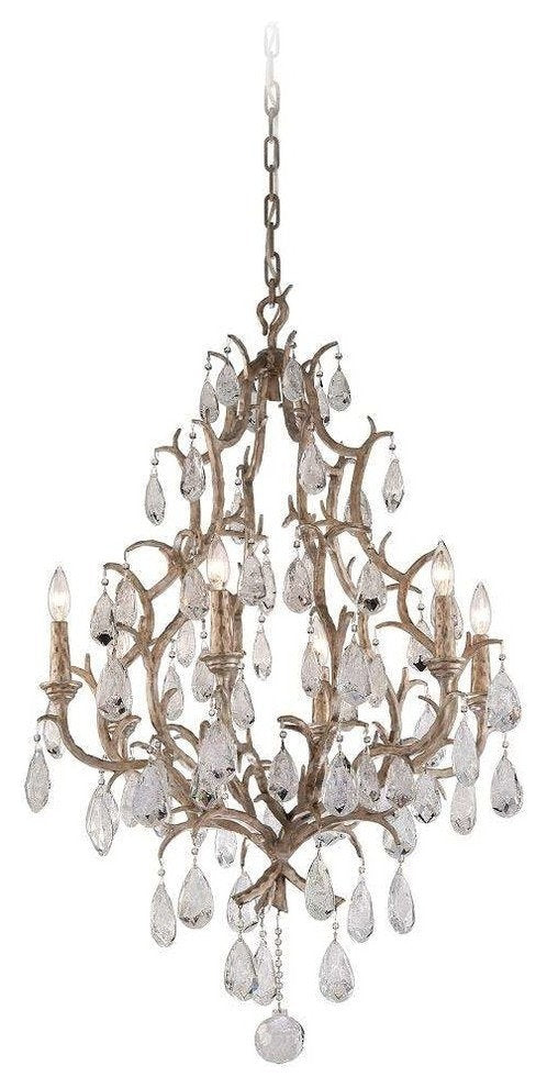 Amadeus 6-Light Chandelier, Vienna Bronze, Italian DropsBy Corbett Lighting