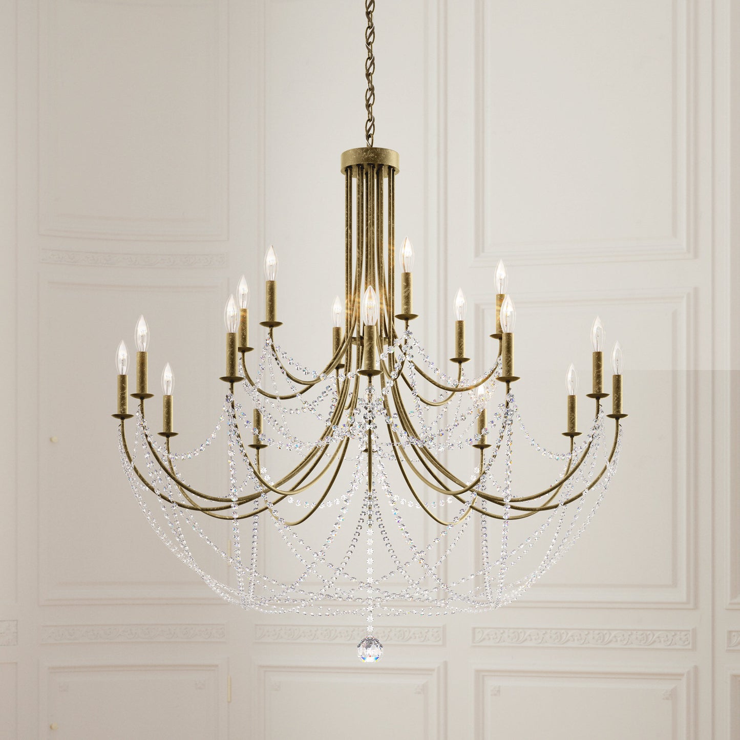 Schonbek Rj1018N-25H 18 Light Crystal Chandelier, MoonstoneBy Schonbek