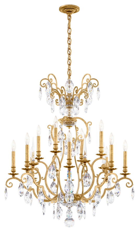 Renaissance Nouveau 32x38" 12-Light Traditional Chandelier, Heirloom GoldBy Schonbek