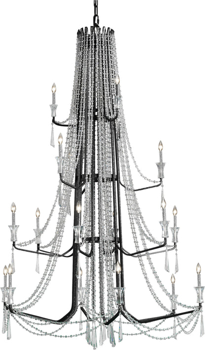Barcelona Crystal Chandelier, Onyx, 18-LightsBy Varaluz