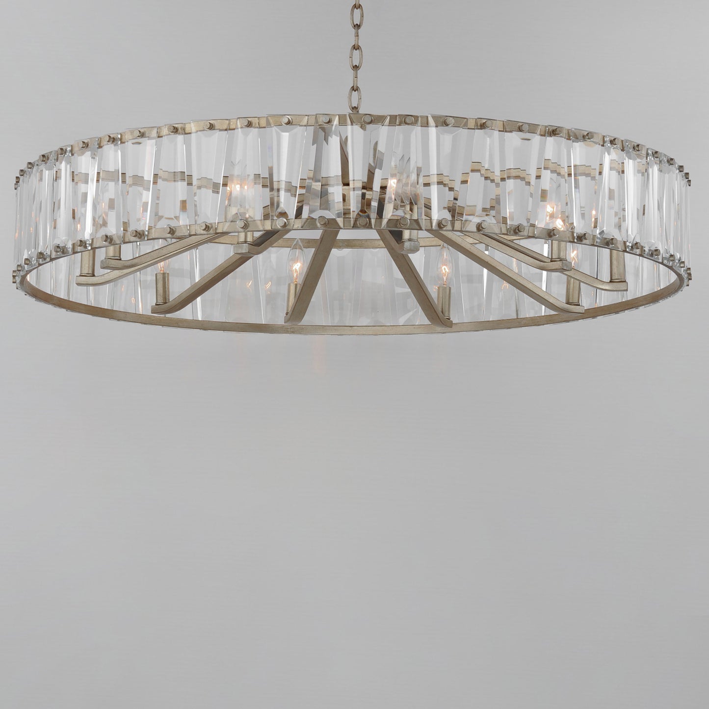 Maxim 21869 Odeon 10 Light 40"W Crystal Drum Chandelier - Golden SilverBy Maxim Lighting International