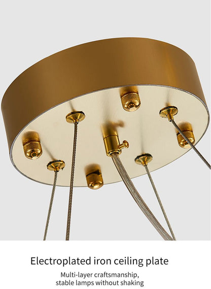 Innichen | Luxury Crystal LED Chandelier of Stainless Steel for Living Room, Dia31.4xh13.7", Warm LightBy Miron Demid LLC