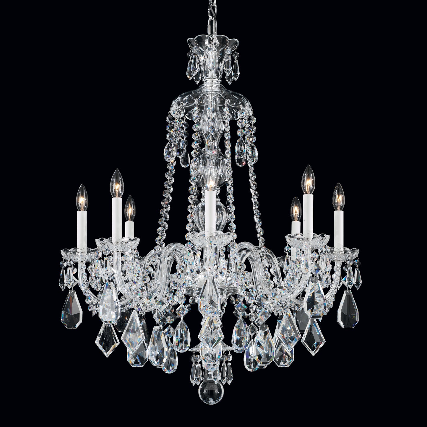 Hamilton 8-Light Chandelier in Silver With Clear Heritage CrystalBy Schonbek