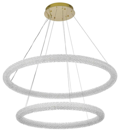 Bowen 2 Light Chandelier, Satin GoldBy Elegant Furniture & Lighting