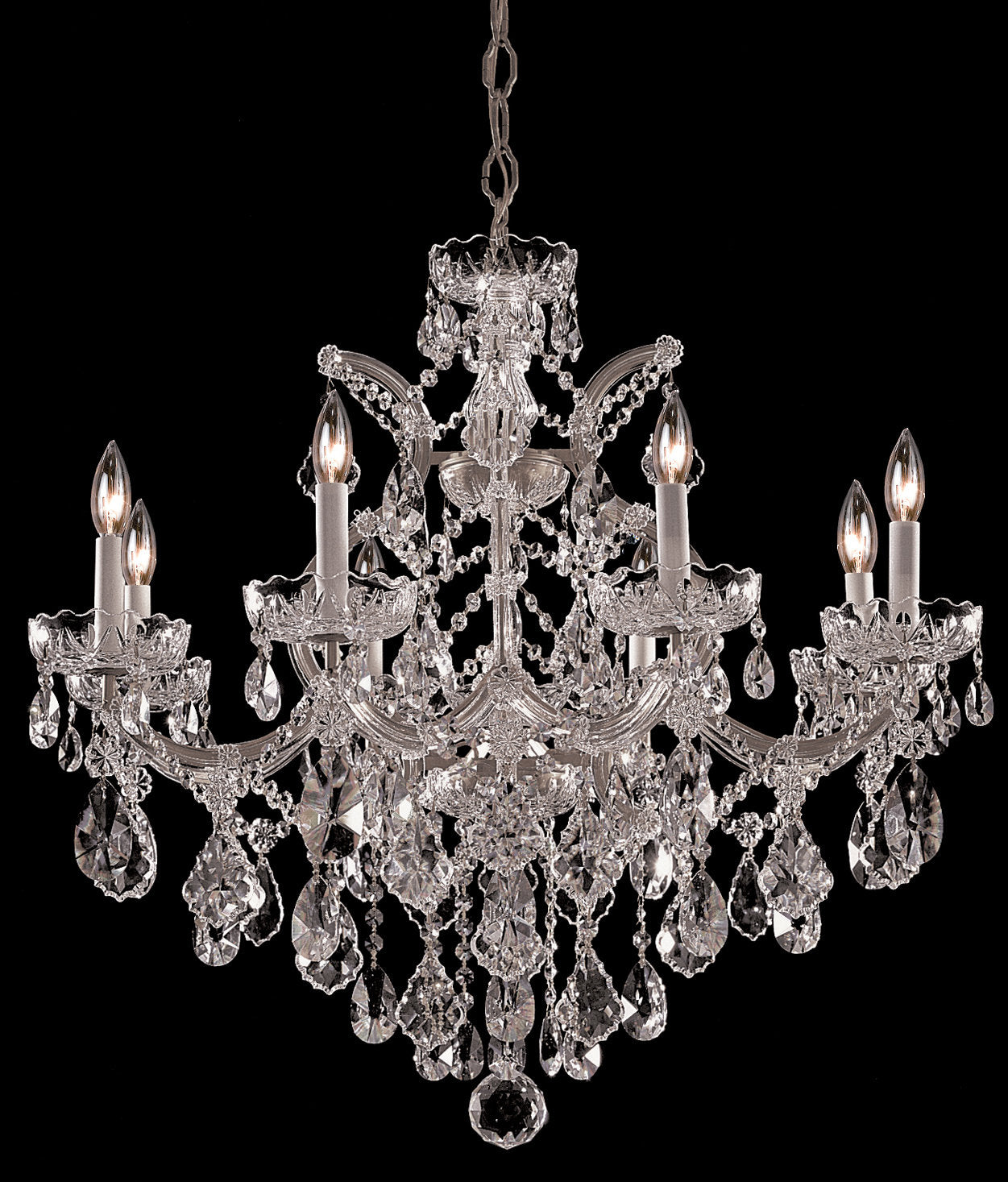 Crystorama  4409CHCLMWP  Nine Light Chandelier  Maria TheresaBy Crystorama Lighting