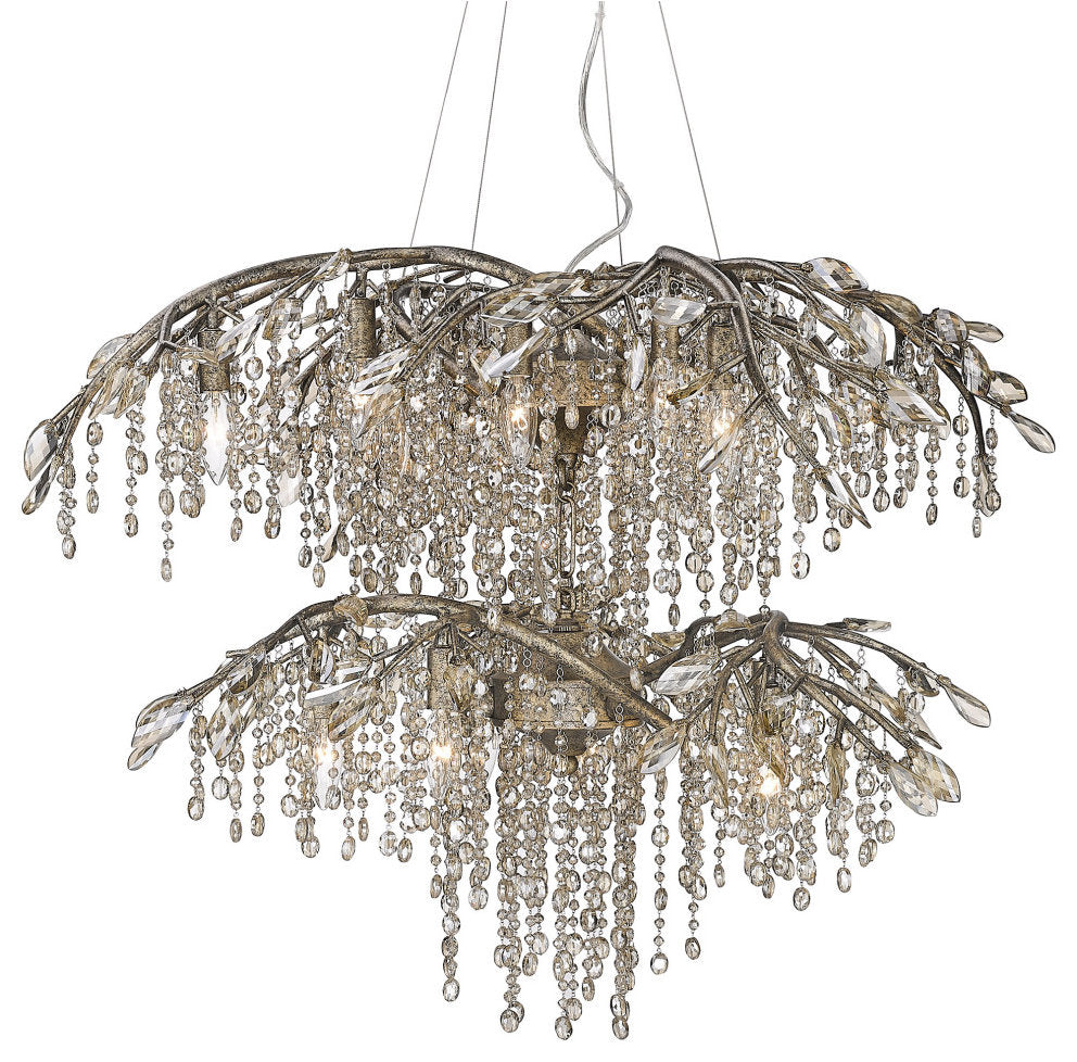 Autumn Twilight 18-Light, Two Tier Chandelier, Mystic Gold, Mystic GoldBy Golden Lighting
