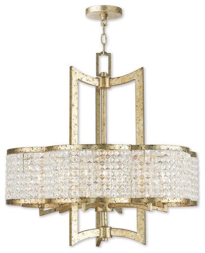 Grammercy 6 Light Chandelier, Hand Applied Winter GoldBy Livex Lighting Inc.