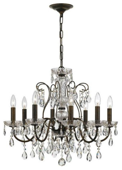 Butler 8-Light Chandelier in Minimalist Style, 25.5"Wx22"HBy Crystorama Lighting