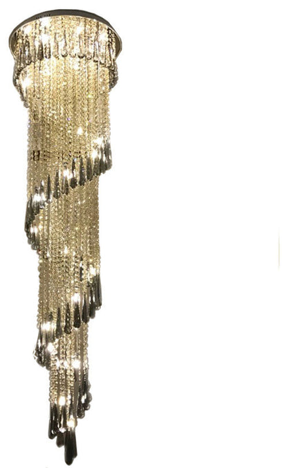 Villeneuve-Loubet Cascade | Smoke Gray Modern Crystal Chandelier, 23.6''By Miron Demid LLC