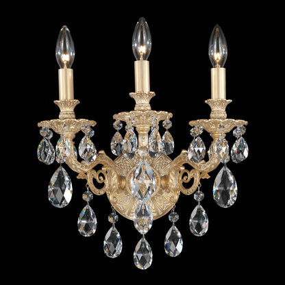 Milano 3-Light Wall Sconce in Parchment Gold With Swarovski Clear CrystalsBy Schonbek