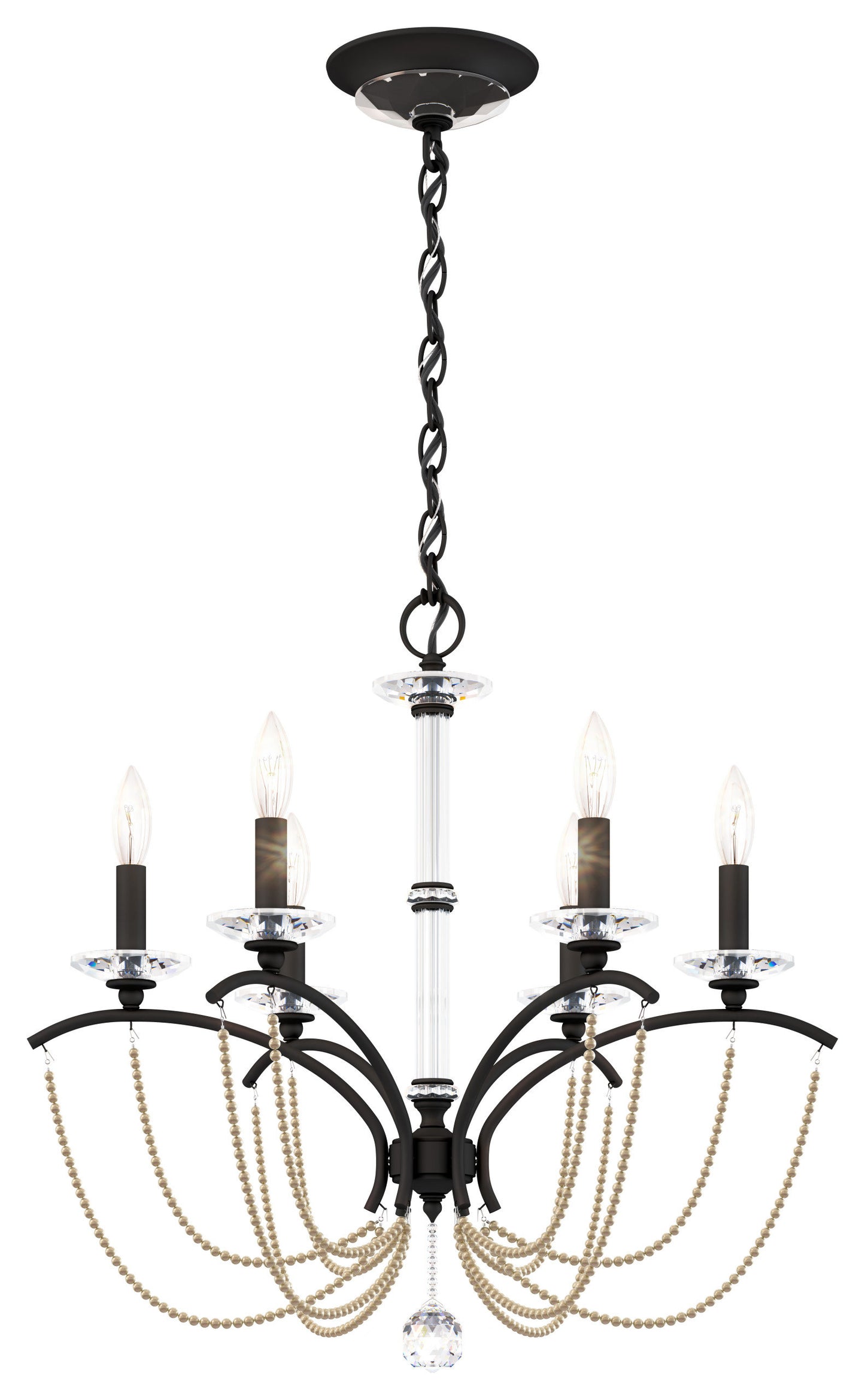 Schonbek Bc7106N-51Pbz 6 Light Crystal Chandelier, Black MatteBy Schonbek