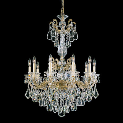 La Scala 10-Light Chandelier in Parchment Bronze With Clear Heritage CrystalBy Schonbek