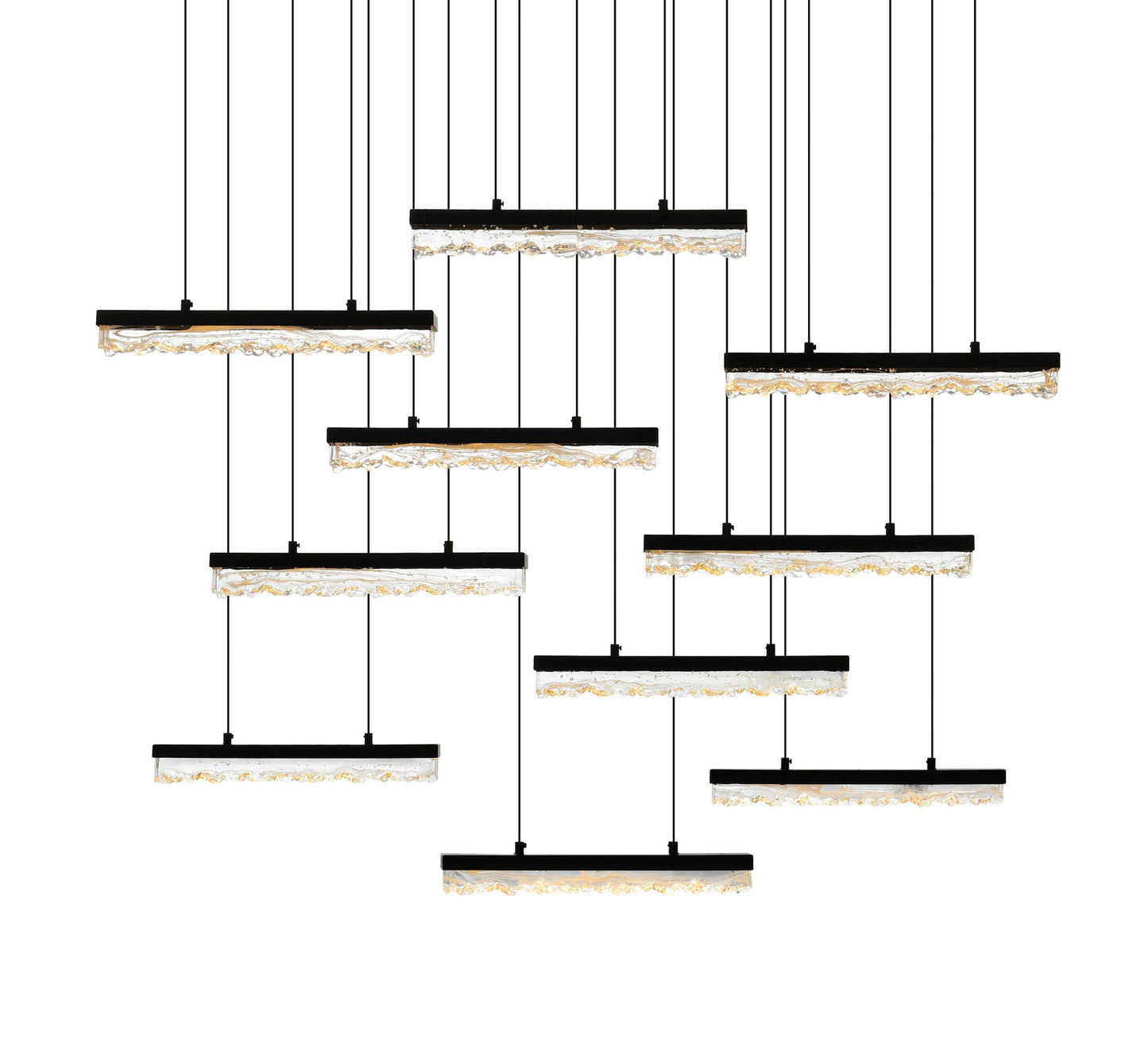 CWI LIGHTING 1588P48-10-101 Stagger Integrated LED Black ChandelierBy CWI Lighting