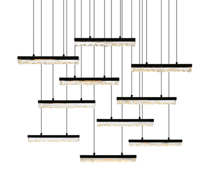 CWI LIGHTING 1588P48-10-101 Stagger Integrated LED Black ChandelierBy CWI Lighting