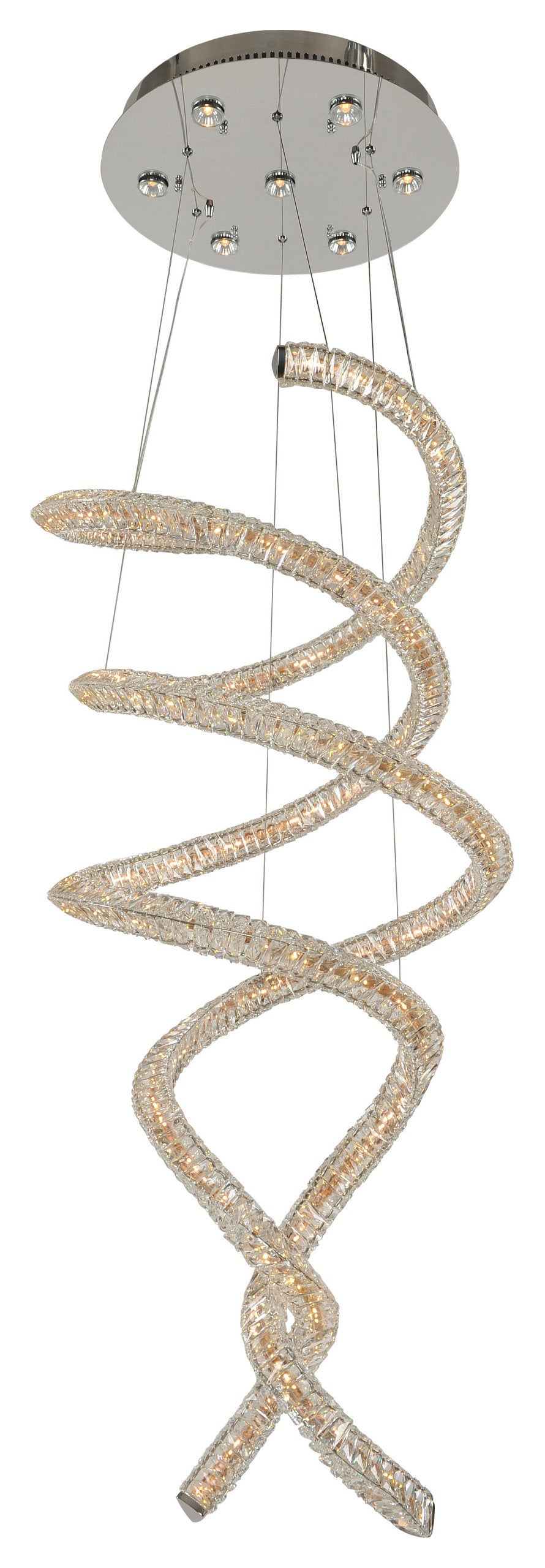 Ravina 24x51" 7-Light Modern Flush by Allegri, Firenze ClearBy Allegri Crystal by Kalco Lighting