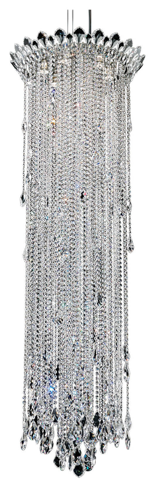 Trilliane Strands 6-Light Pendant in Stainless Steel With Clear Heritage CrystalBy Schonbek