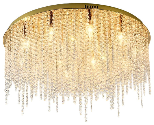 Acireale | Modern Drum LED Ceiling Chandelier, Gold, Dia31.5", Warm Light, Non-DimmableBy Miron Demid LLC