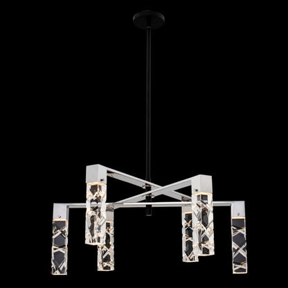 Serres Chandelier in Matte Black with Polished NickelBy Allegri Crystal by Kalco Lighting