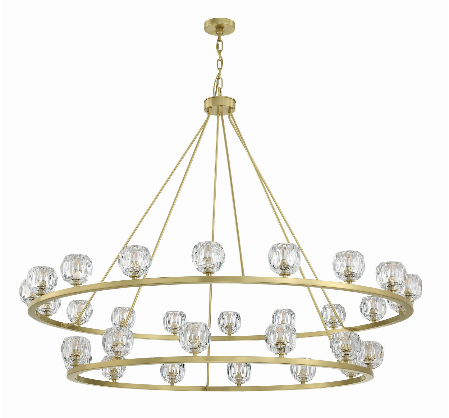 Aragon 30-Light Soft Brass Chandelier, Faceted Cut CrystalBy Crystorama Lighting