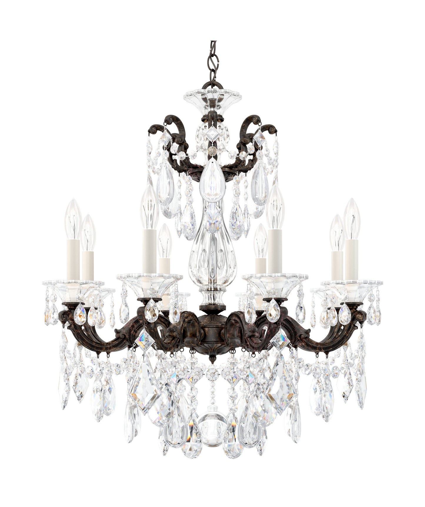 Schonbek 5073-76S 8 Light Crystal Chandelier, Heirloom BronzeBy Schonbek