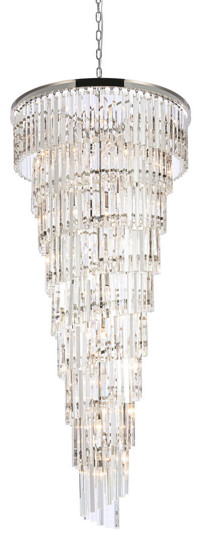 Elegant Lighting 30" Spiral Crystal ChandelierBy Elegant Furniture & Lighting