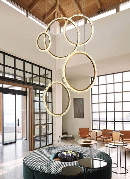 MIRODEMI? Aarau | Crystal Pendant Light in the Shape of Rings, Dia15.7+23.6+31.5", Cool LightBy Miron Demid LLC