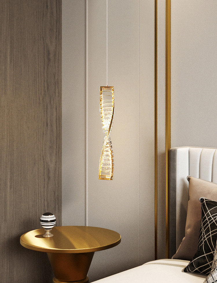 MIRODEMI? San Bartolomeo al Mare | Modern Gold Crystal Chandelier for Bedroom, Gold, Dia13.7xh19.6", Warm LightBy Miron Demid LLC