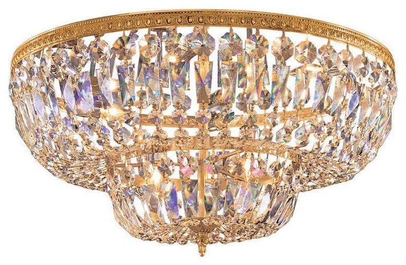 Crystorama Richmond Flush Mount - Clear Hand Cut Crystal BasketBy Crystorama Lighting