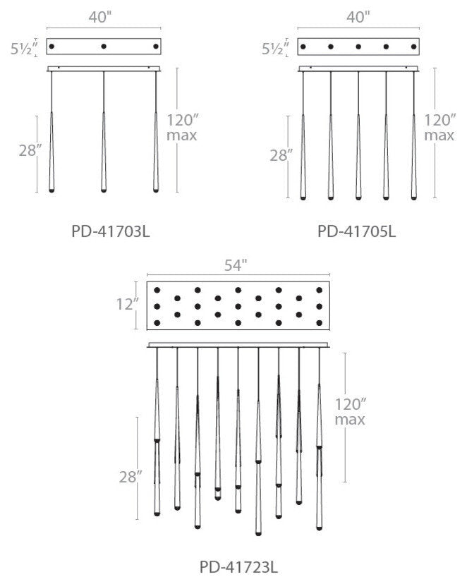 Modern Forms Cascade LED 23-Light Linear Chandelier in Polished NickelBy Modern Forms
